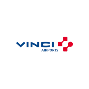Vinci Airports logo – Talk and Chalk, a partner helping global teams learn languages online.