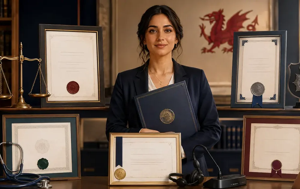 Interpreter qualifications in the UK represented by diplomas for legal, police, healthcare, conference and BSL interpreting